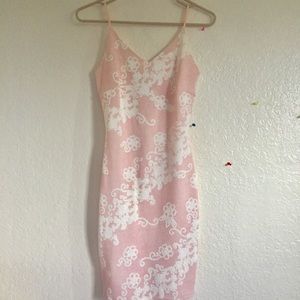 Floral pink dress